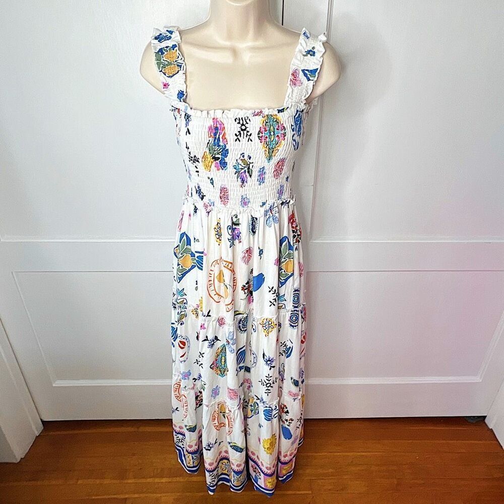 Petal & Pup Serafina Linen Tiered Maxi Dress Nwot Size Small
